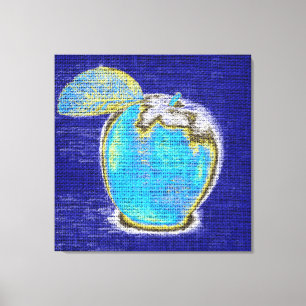 Apple Fine Art on Burlap Linen Jute #3 Canvas Print