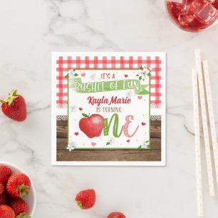 Apple First Birthday Napkin - Bushel of Fun