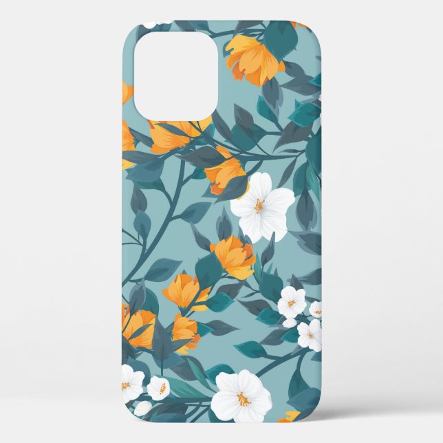 Apple Floral: Blooming Pattern Motif. Case-Mate iPhone Case (Back)
