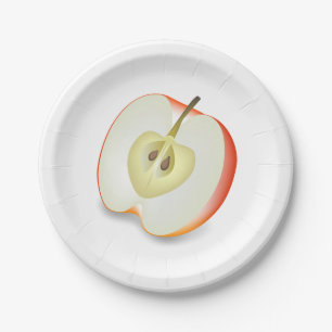 APPLE FOOD PAPER PLATE