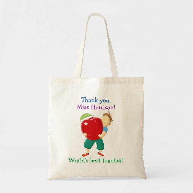 Apple For Teacher Tote Bag (Front)