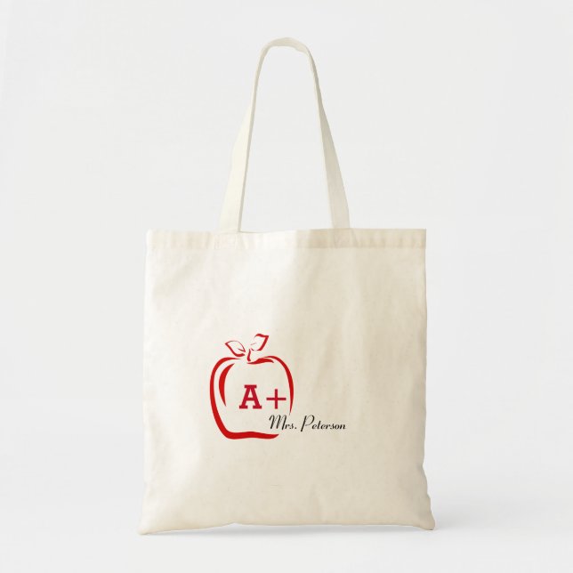 Apple For Teacher Tote Bag (Front)