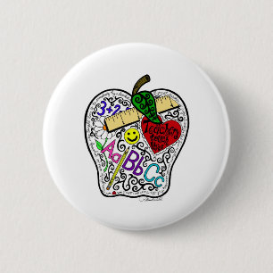 Apple for the teacher 2 inch round button