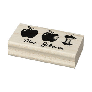 Apple for the Teacher Personalized Teaching School Rubber Stamp