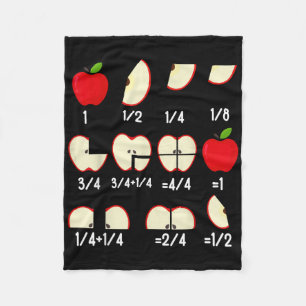 Apple Fraction Math Teachers Back To School Educat Fleece Blanket