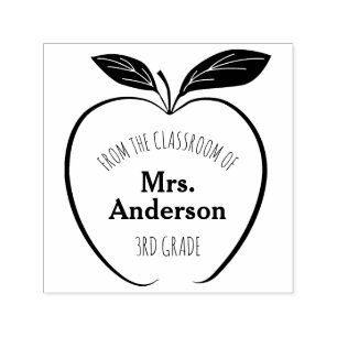 Apple From The Classroom of Personalized Self-inking Stamp