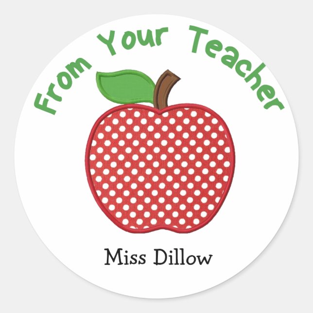 Apple From Your Teacher Stickers (Front)