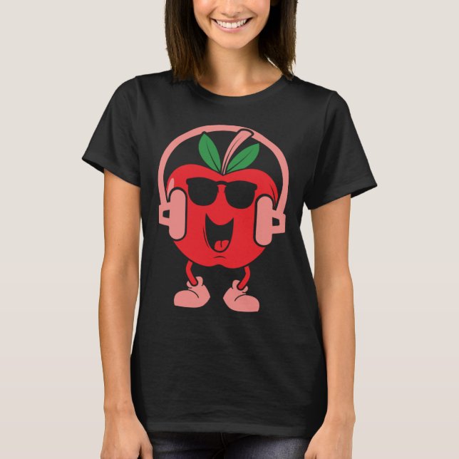 Apple  Fruit Cute Fruit Eater Basket Picker T-Shirt (Front)