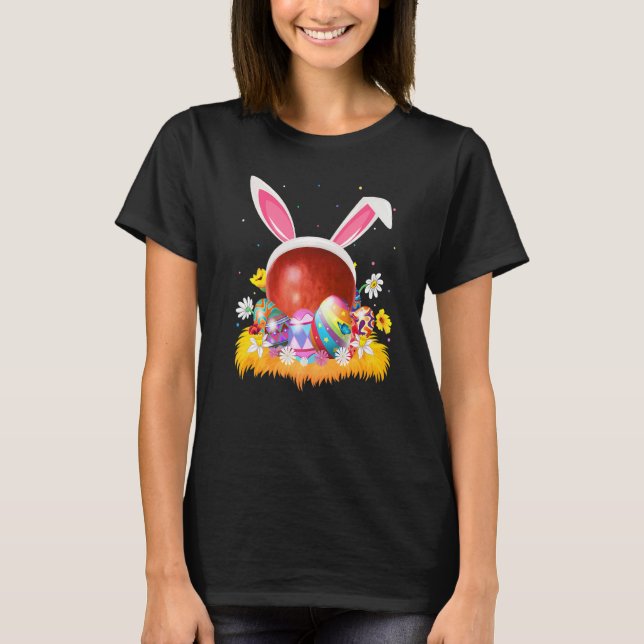 Apple Fruit  Easter Egg Funny Apple Easter Sunday T-Shirt (Front)