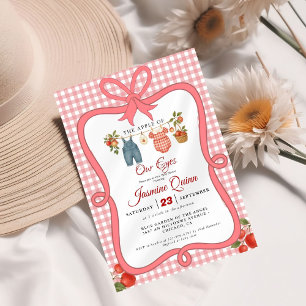 Apple Fruit Fall baby shower  Baby sprinkle Invitation