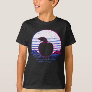 Apple Fruit Teacher Retro Vintage Sunset T-Shirt