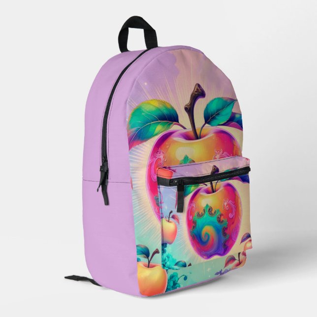 Apple Fruit-Themed  Printed Backpack (Back Corner Left)