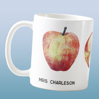 Apple Fruit Watercolor Personalized Teacher