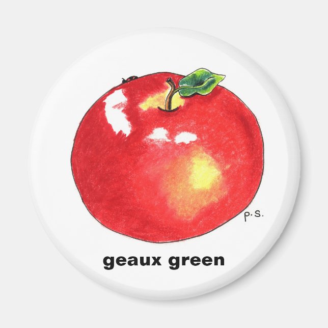 Apple , geaux green magnet (Front)