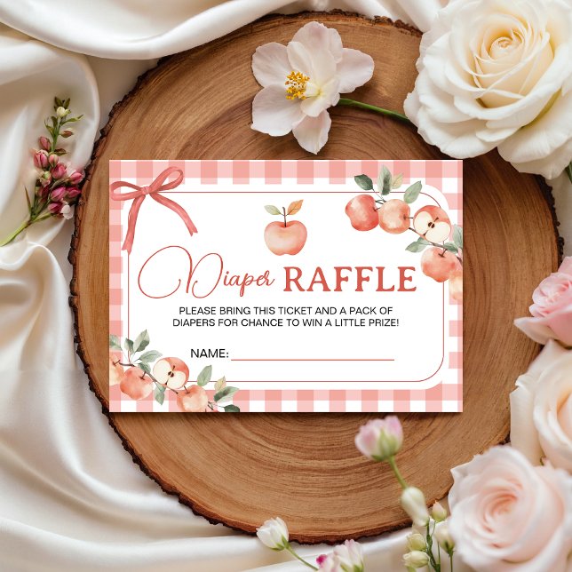 Apple Gingham Diaper Raffle Ticket Cards (Creator Uploaded)