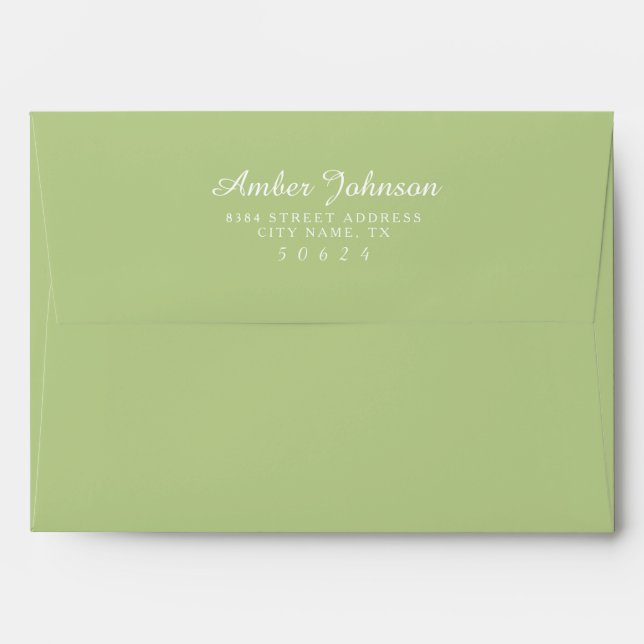 Apple Green 5 x 7 Pre-Addressed Envelopes (Back (Top Flap))