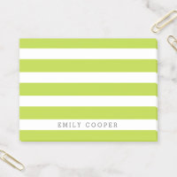 Apple Green and White Classic Stripes Monogram