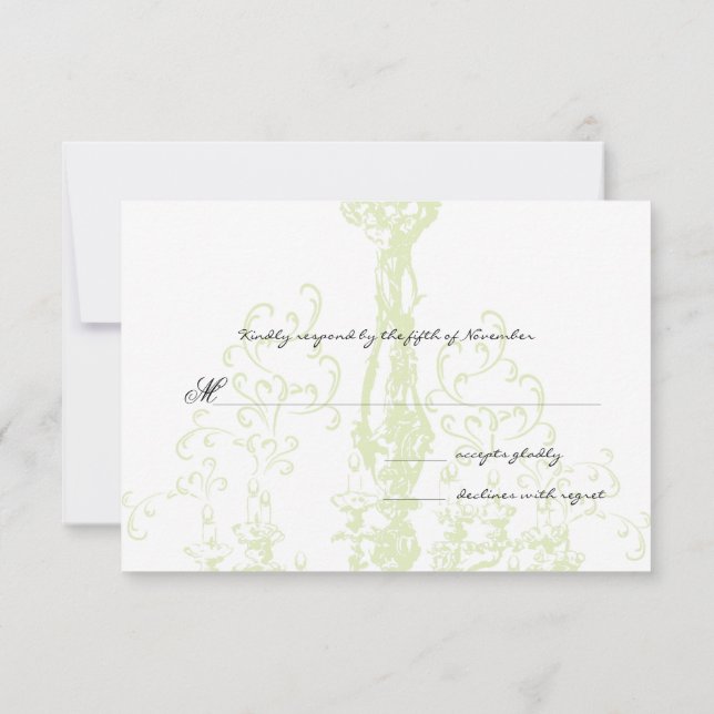 Apple Green Antique Chandelier Wedding Response (Back)