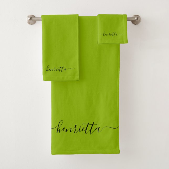 Apple Green Bath Towels Elegant Stylish (Insitu)