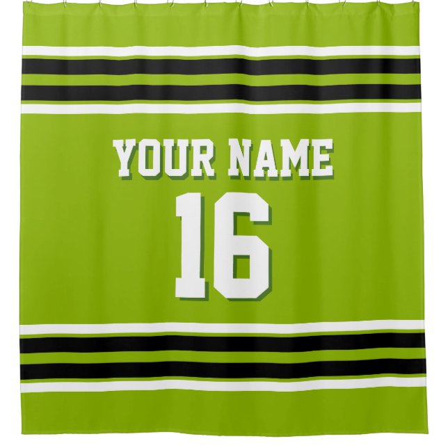Apple Green Black White Stripes Sports Jersey (Front)