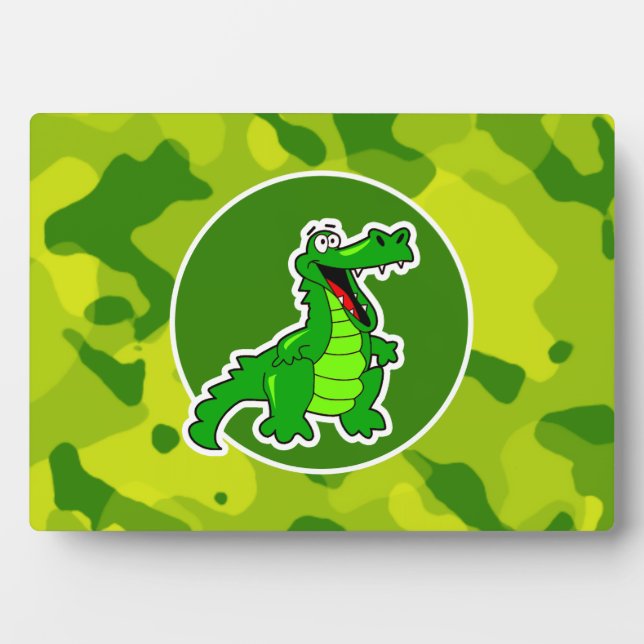 Apple Green Camo; Alligator, Gator Plaque (Front)