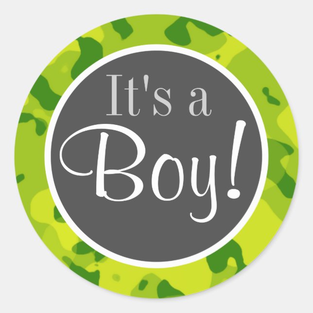 Apple Green Camo; Camouflage Classic Round Sticker (Front)