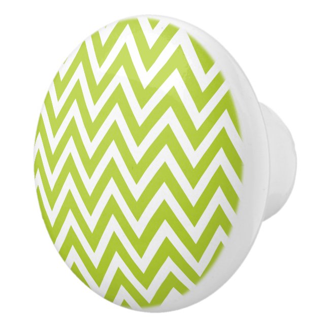 Apple Green Chevron Ceramic Knob (Right)