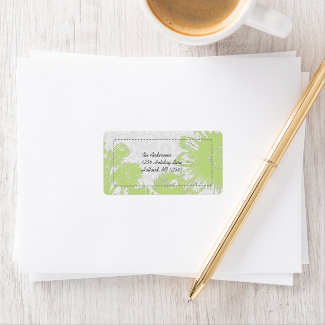 Apple Green Daisy Return Address Labels (Insitu)