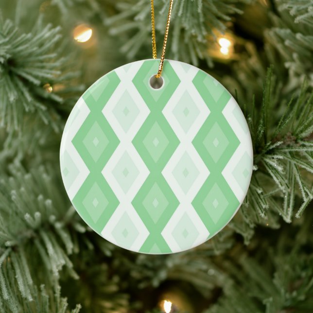 Apple green diamond pattern ceramic ornament (Tree)