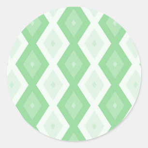 Apple green diamond pattern classic round sticker