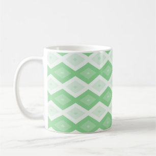 Apple green diamond pattern coffee mug