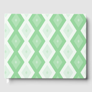 Apple green diamond pattern guest book