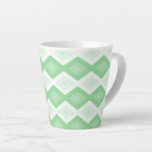 Apple green diamond pattern latte mug