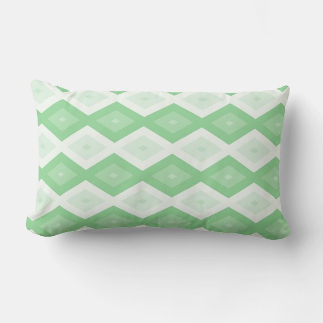 Apple green diamond pattern lumbar pillow (Front)