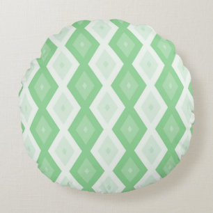 Apple green diamond pattern round pillow