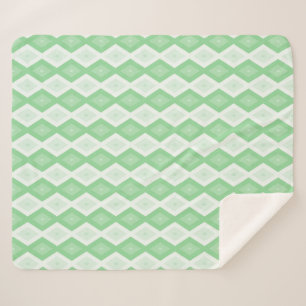 Apple green diamond pattern sherpa blanket