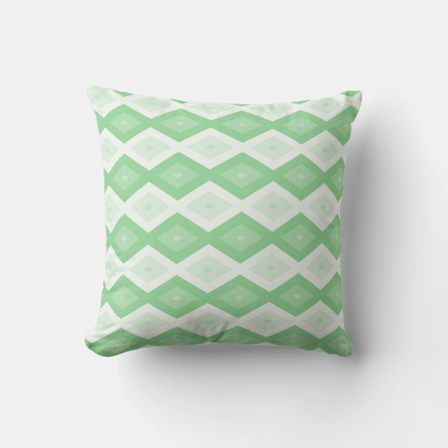 Apple green diamond pattern throw pillow (Front)