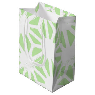 Apple green geometric pattern medium gift bag