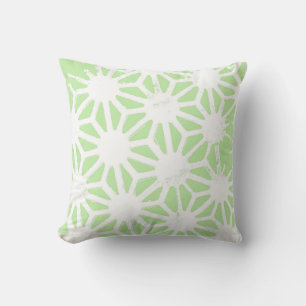 Apple green geometric pattern throw pillow