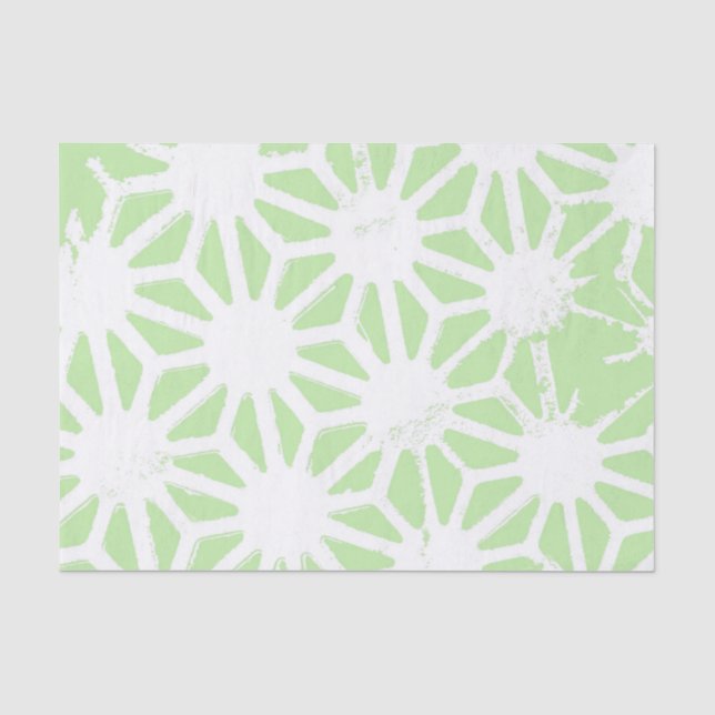Apple green geometric pattern tissue paper (Front)