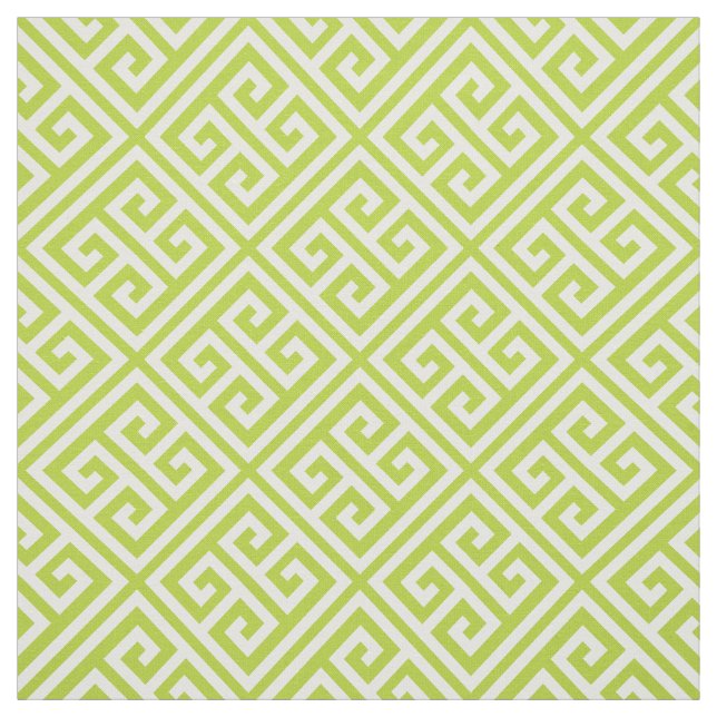 Apple Green Greek Key Fabric (Swatch)