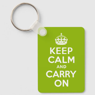 Apple Green Keep Calm and Carry On Keychain