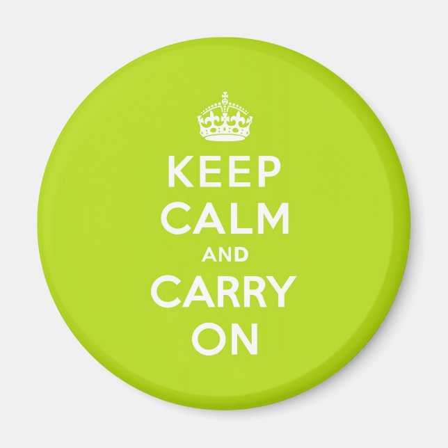 Apple Green Keep Calm and Carry On Magnet (Front)