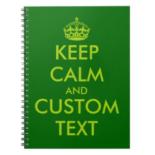 Apple green Keep Calm notebook   Personalized text