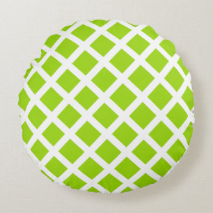 Apple Green Lime Custom Round Throw Pillow