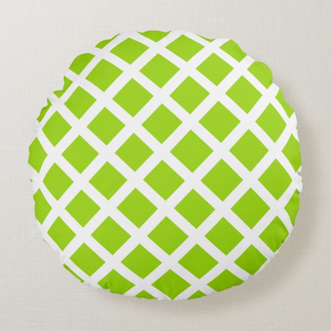 Apple Green Lime Custom Round Throw Pillow (Front)