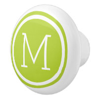 Apple Green Monogram Personalized Drawer Knob