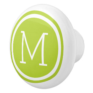 Apple Green Monogram Personalized Drawer Knob