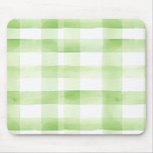 Apple Green Plaid Stripes Mouse Pad