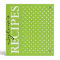 Apple green polka dot pattern recipe binder book